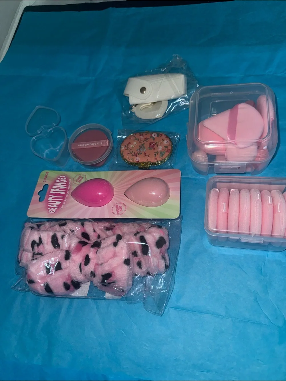 Pink Makeup Accessory Set - Beauty Sponges & Headband